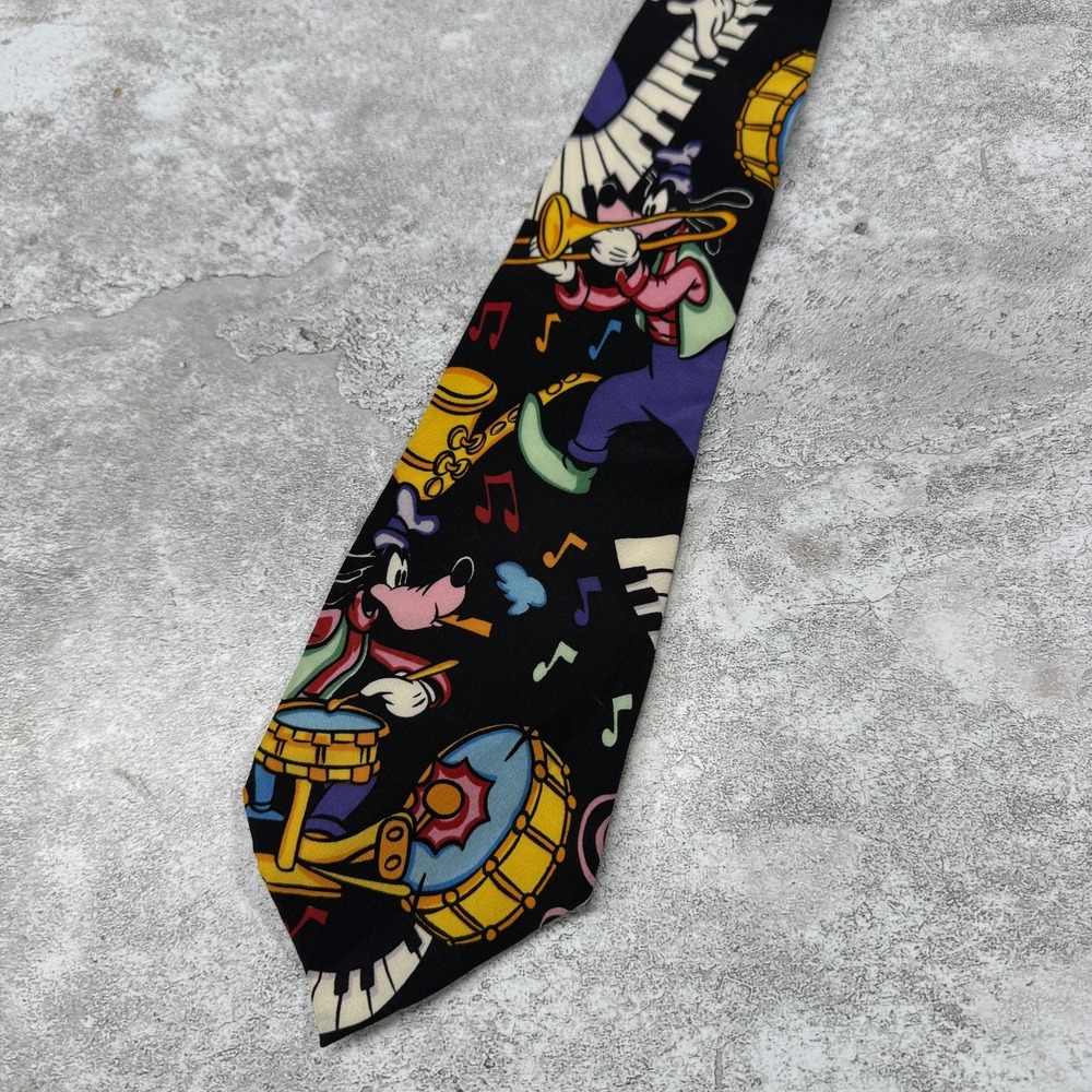 BALANCINE Silk Tie Mens OS Goofy Black Music Piano Pointed Made IKorea Necktie